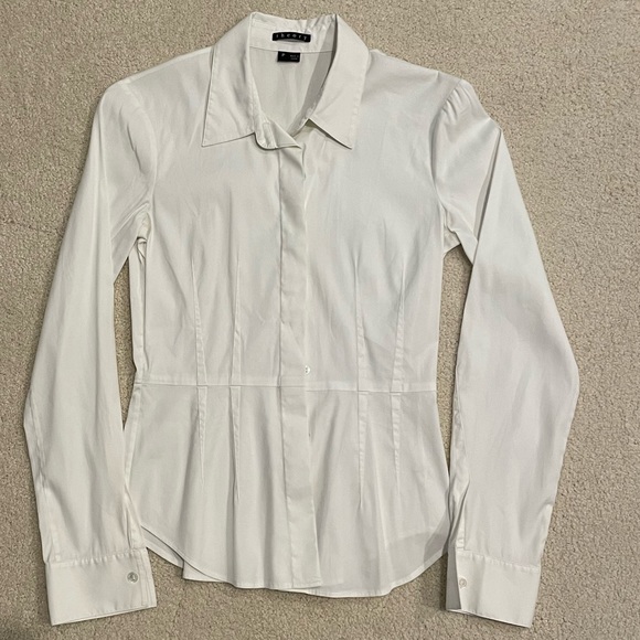 Theory White Button Down, size P - Picture 1 of 3